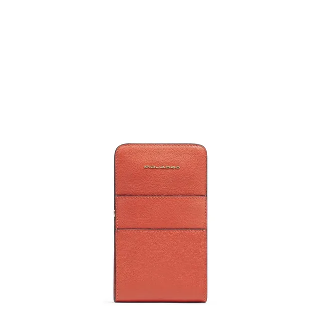 piquadro-porta-telefono-da-collo-in-pelle-con-tracolla-e-3-fessure-portacarte image 1