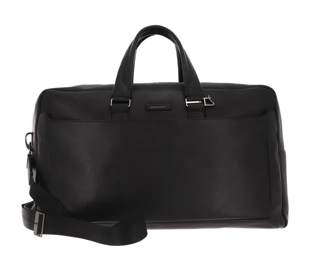 piquadro-borsone-da-viaggio-in-pelle-porta-scarpe-50l-nero-con-vano-calzature image 1