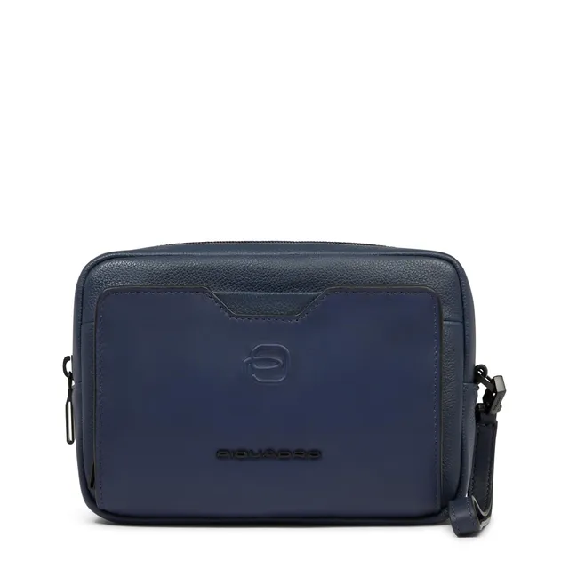 piquadro-pochette-uomo-in-pelle-blu-con-due-divisori-tracolla-rimovibile-e-desig image 1