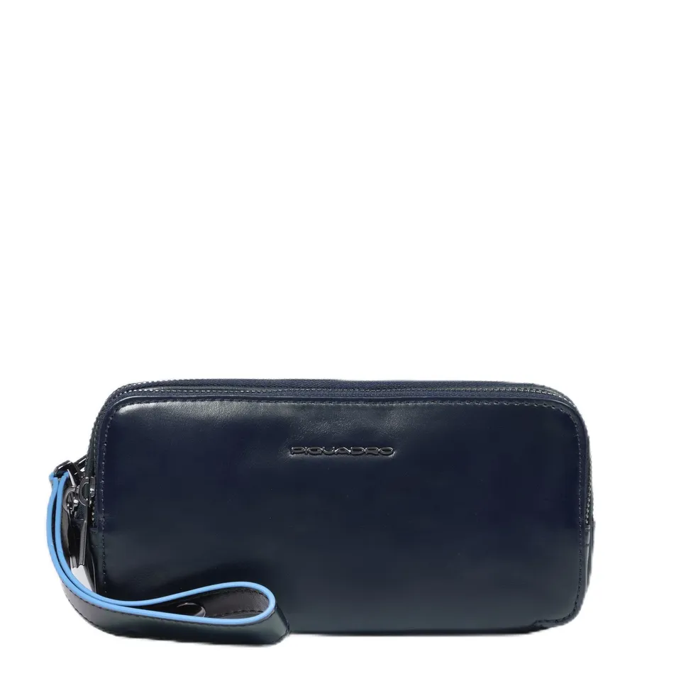 piquadro-pochette-3-scomparti-in-pelle-blu-notte-con-manico-rimovibile image 1