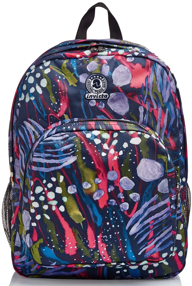 invicta-zaino-strong-abstract-jungle-blu-doppio-scomparto-38l-scuola-e-tempo-lib image 1