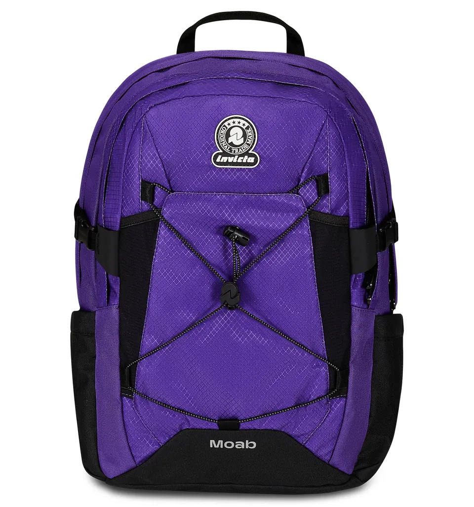 zaino-invicta-moab-solid-viola-29l-con-tasca-pc-cinghia-a-vita-e-nastro-torace image 1