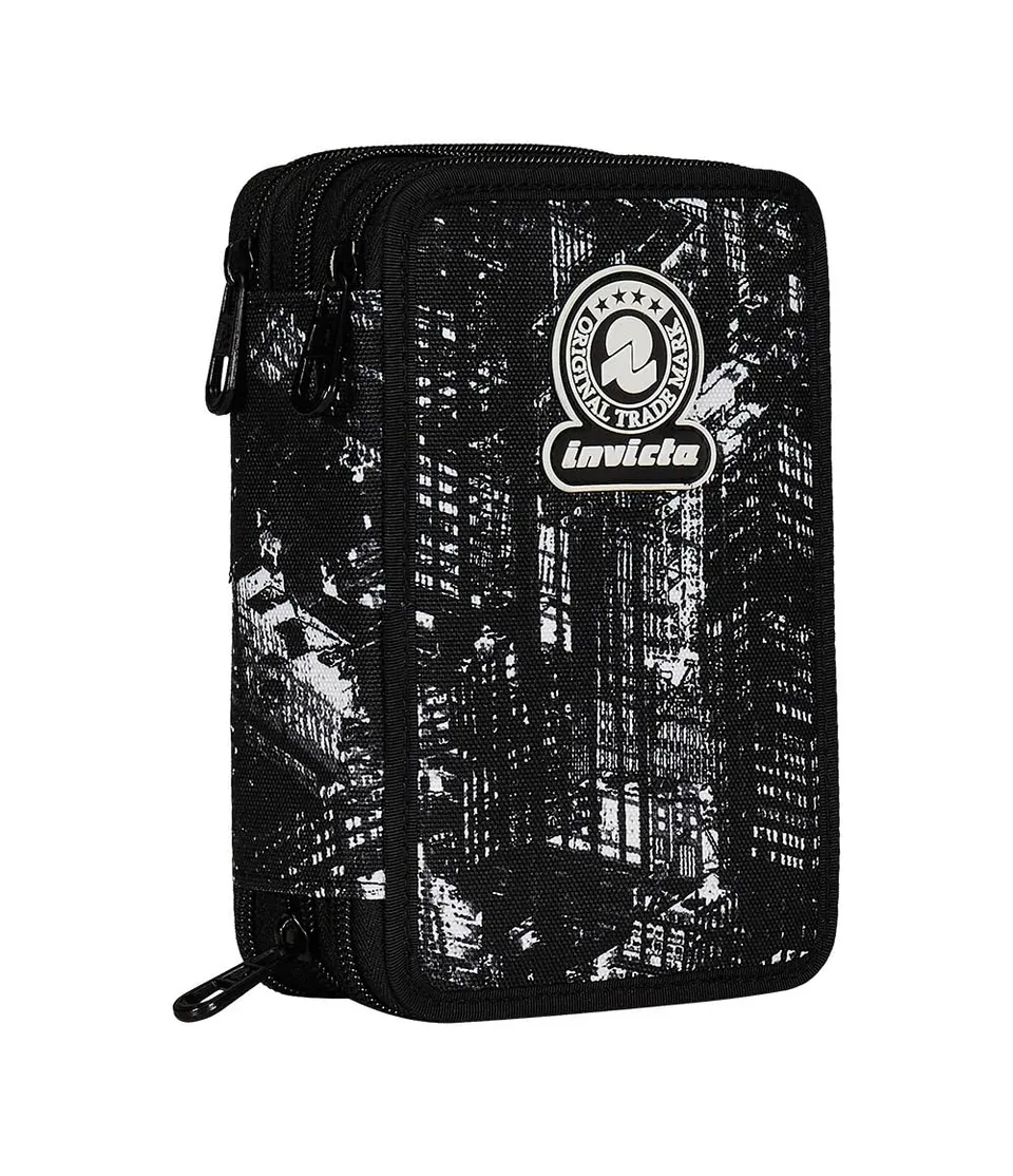 invicta-astuccio-scuola-3-zip-fantasy-nero image 1