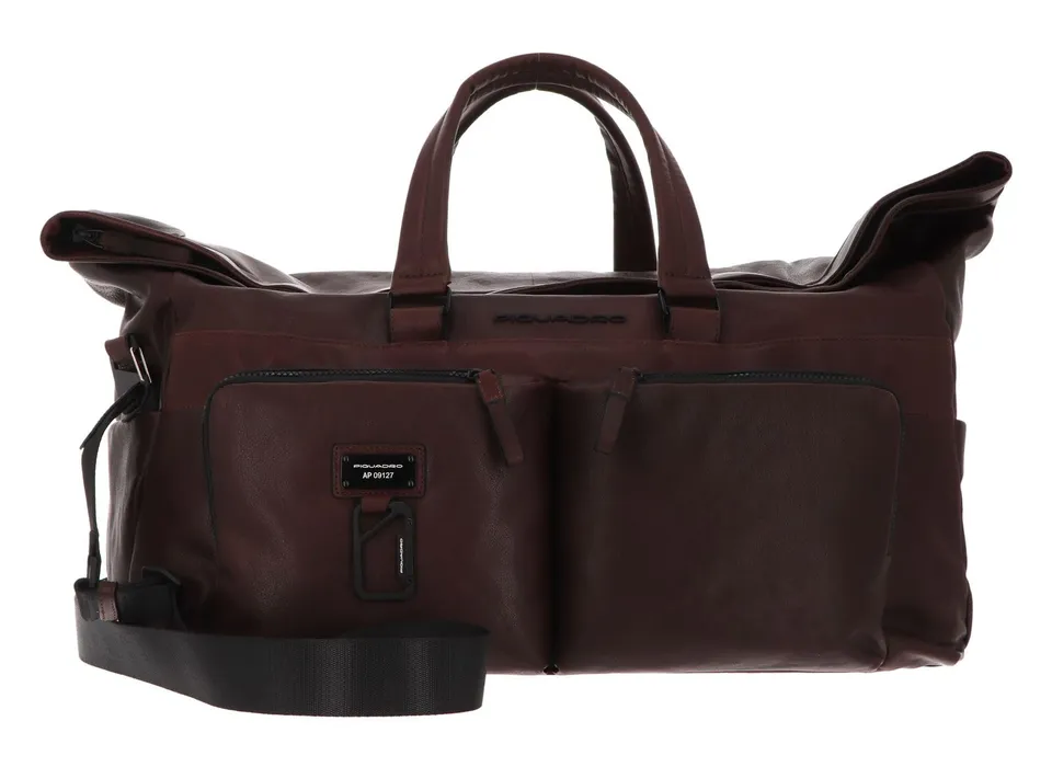 piquadro-borsone-weekender-in-pelle-unisex-testa-di-moro image 1