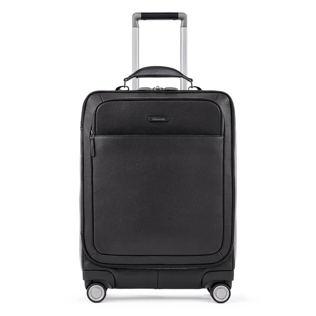 piquadro-trolley-cabina-modus-in-pelle-nero-42l-con-lucchetto-tsa image 1