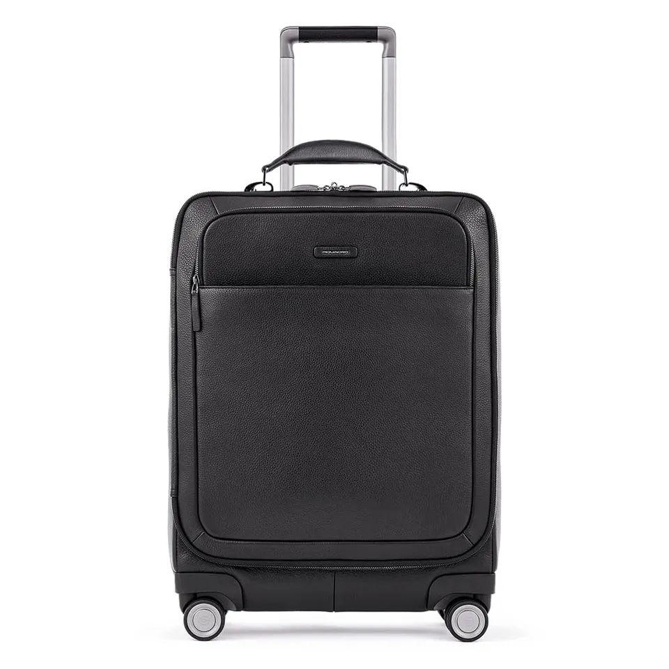 piquadro-trolley-cabina-modus-in-pelle-nero-42l-con-lucchetto-tsa image 1