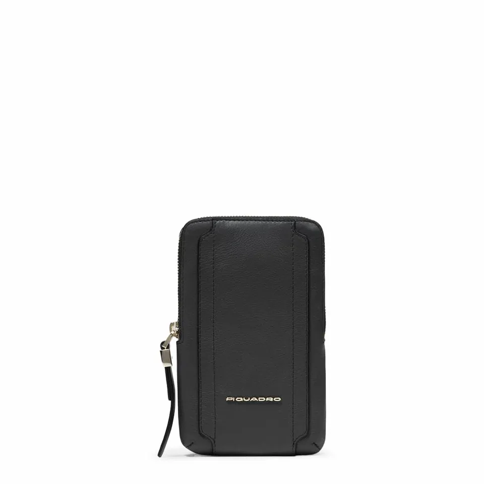 piquadro-porta-telefono-collo-in-pelle-rfid-circle-donna-nero image 1