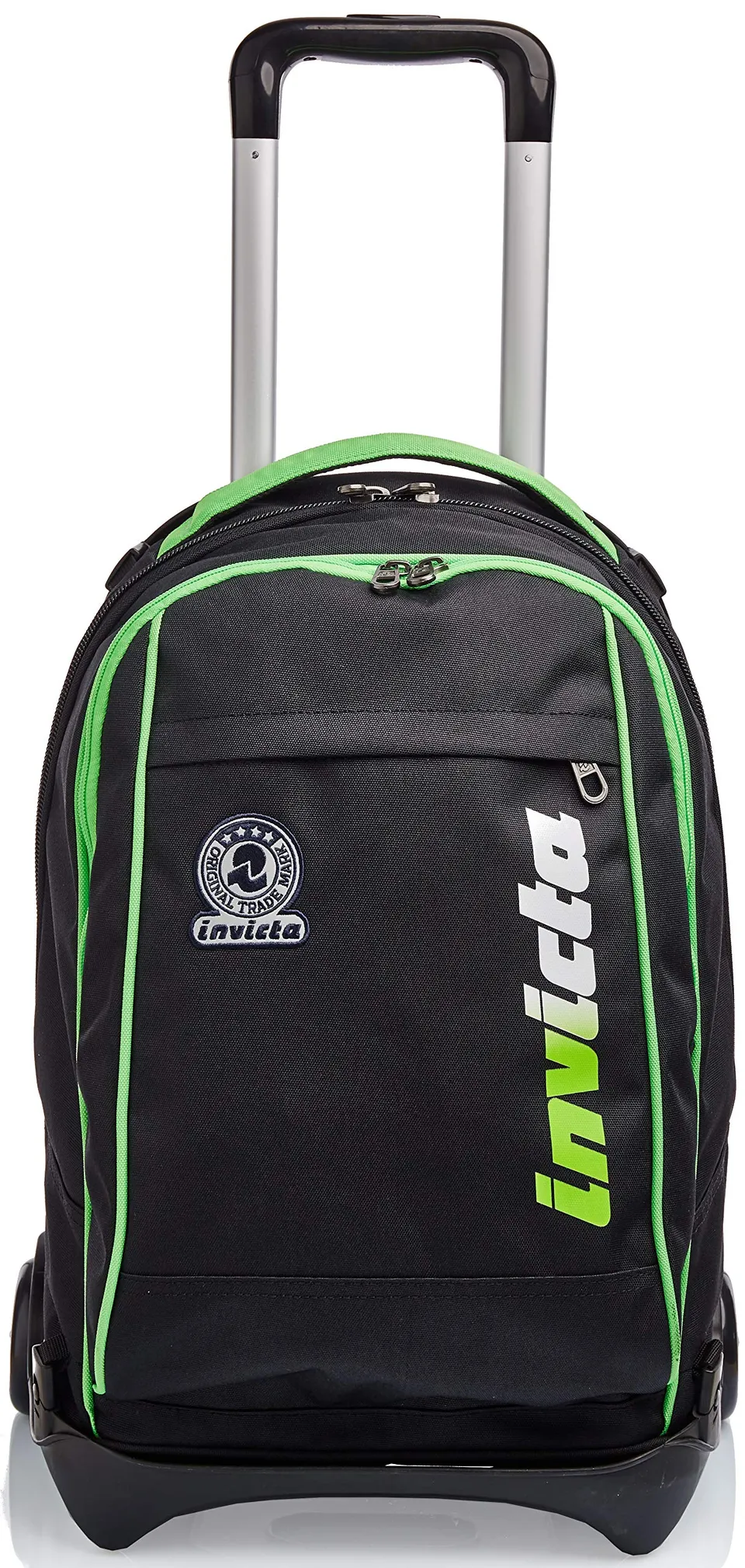 invicta-trolley-scuola-tech-3-in-1-nero-verde-con-zaino-sganciabile-e-crossover- image 1