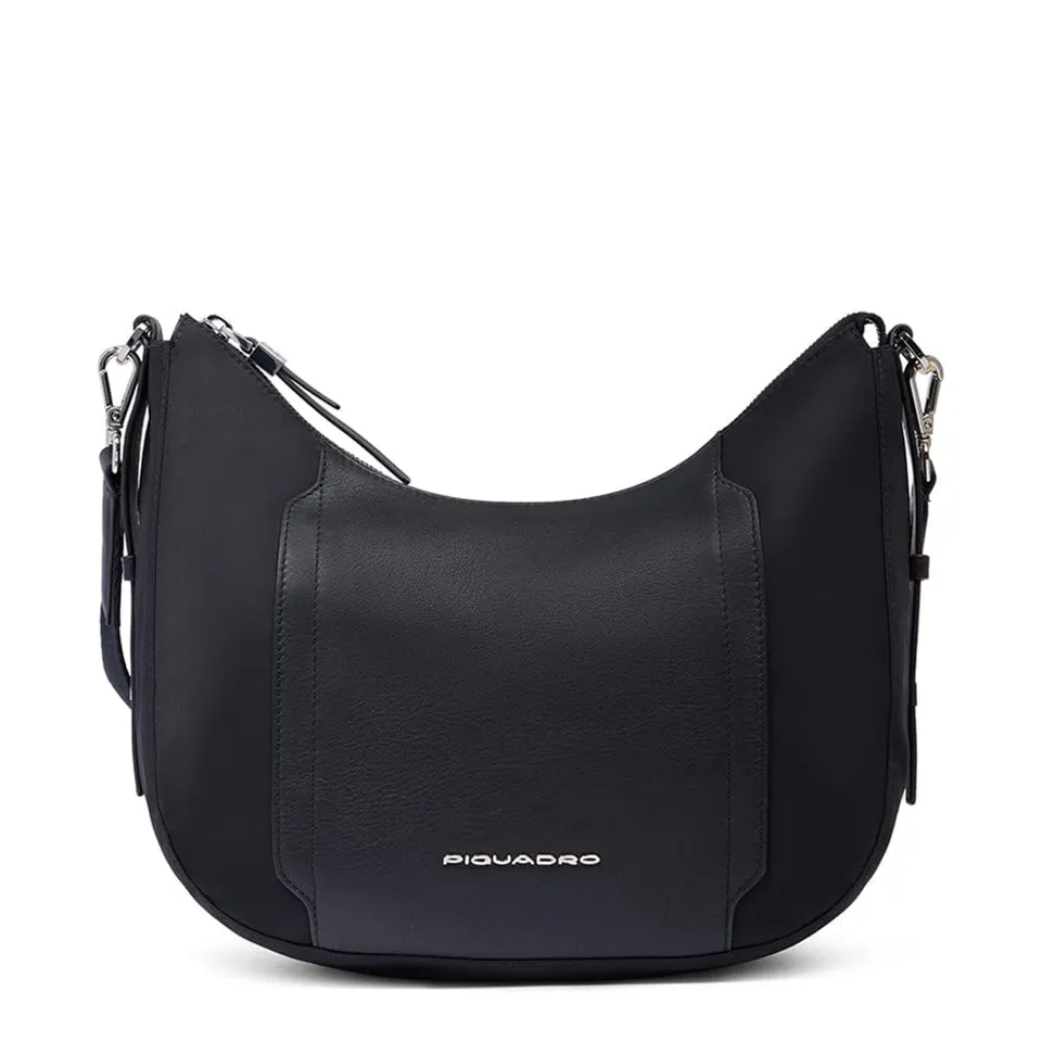 piquadro-circle-borsa-a-tracolla-donna-porta-ipad-mini-in-pelle-e-tessuto-ricicl image 1