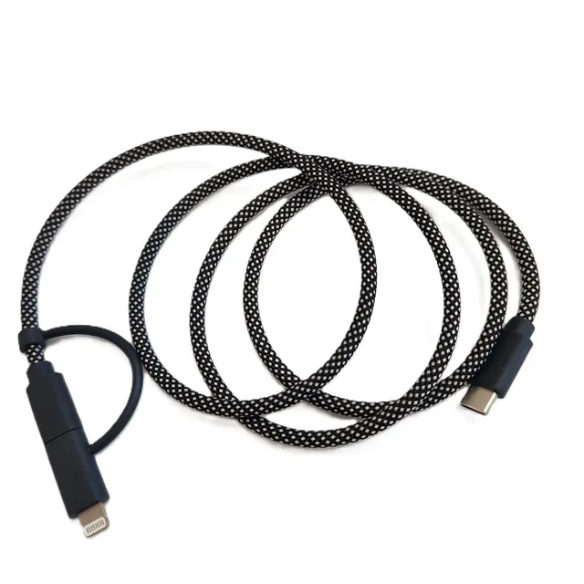 piquadro-cavo-di-ricarica-magnetico-usb-c-lightning-1-2-m-grigio image 1