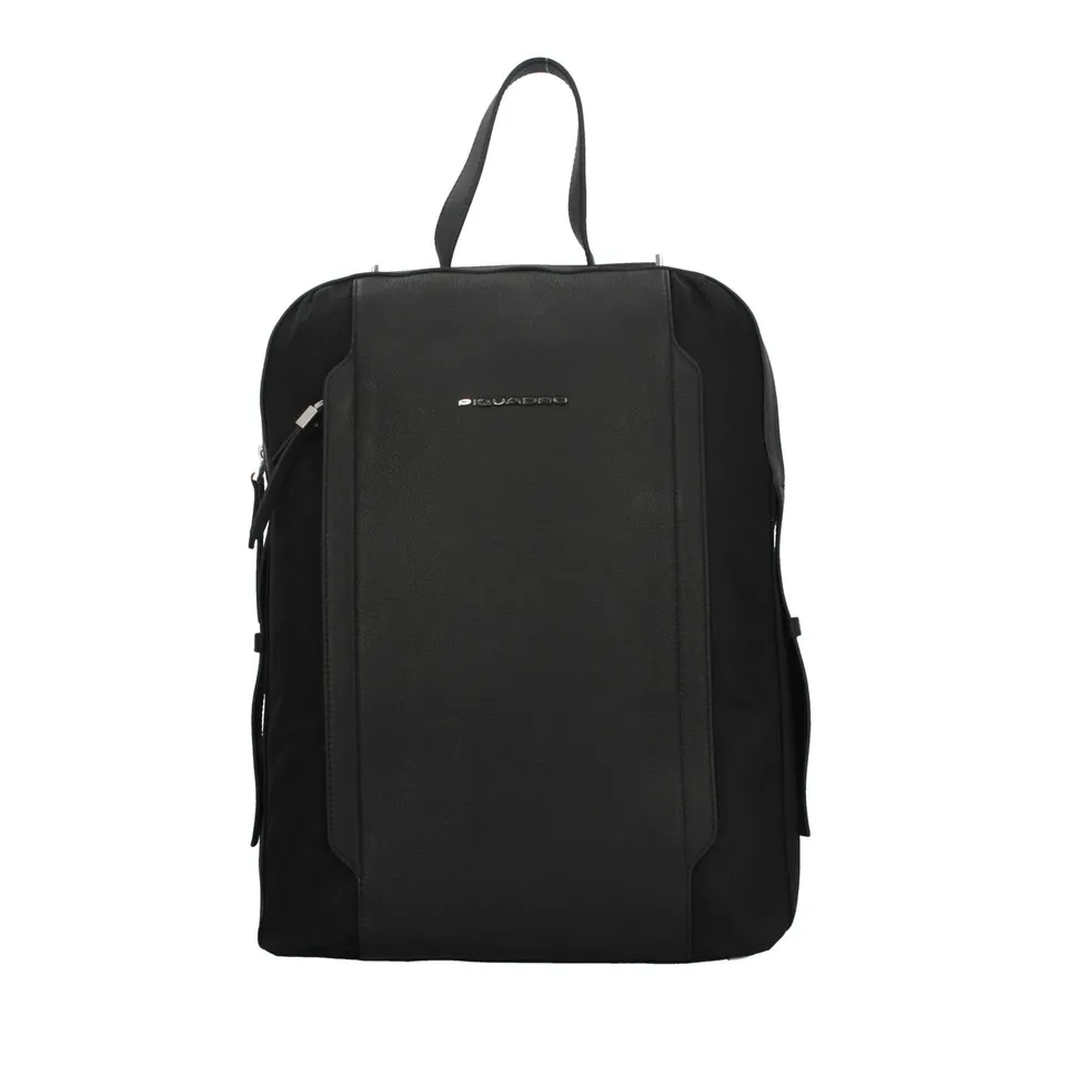 zaino-piquadro-donna-in-pelle-e-tessuto-per-laptop-14-nero image 1