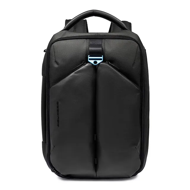 piquadro-zaino-porta-pc-15-6-in-pelle-e-tessuto-tecnico-uomo-nero image 1