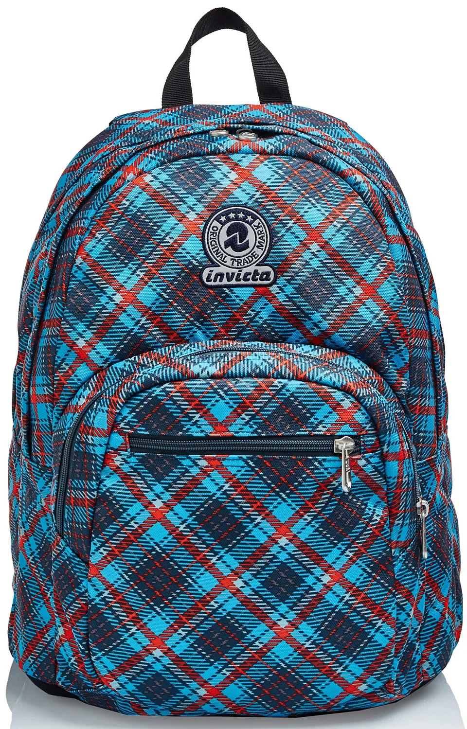 invicta-zaino-scuola-tartan-blu-31-l-doppio-scomparto-con-organizer-unisex image 1