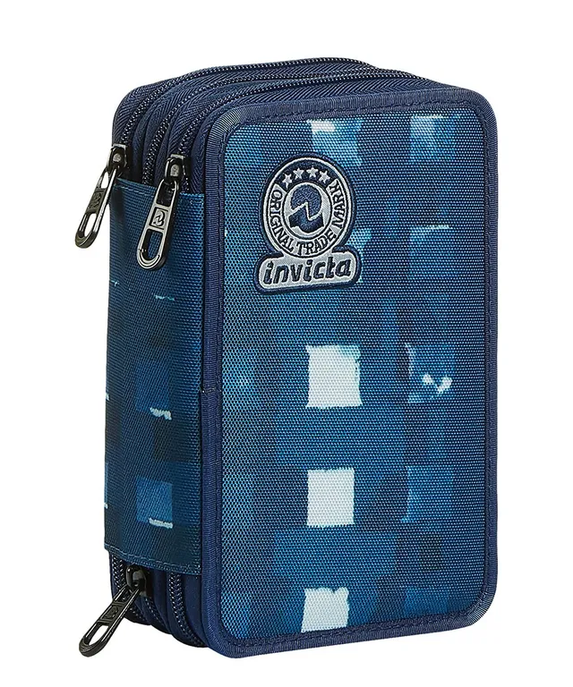 invicta-astuccio-3-zip-completo-di-penne-e-pennarelli-blu image 1