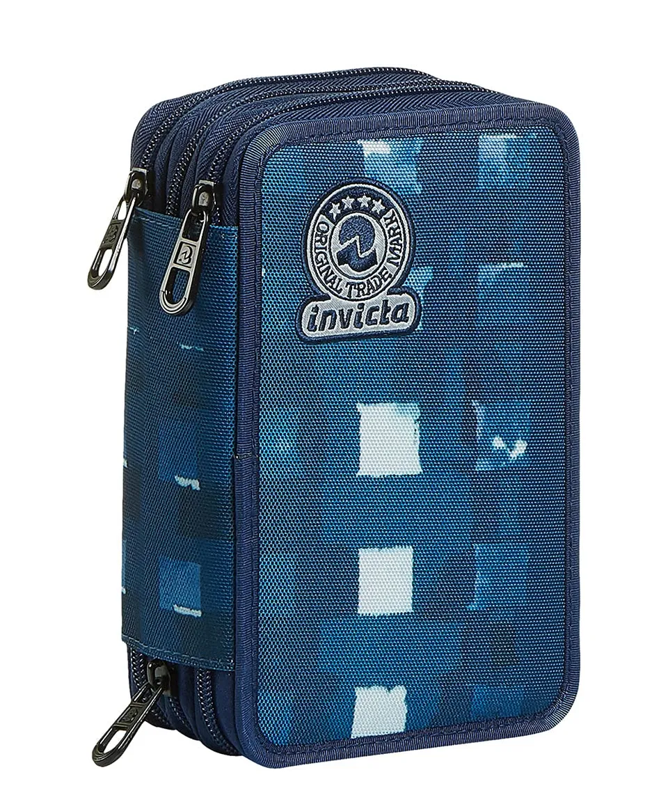 invicta-astuccio-3-zip-completo-di-penne-e-pennarelli-blu image 1