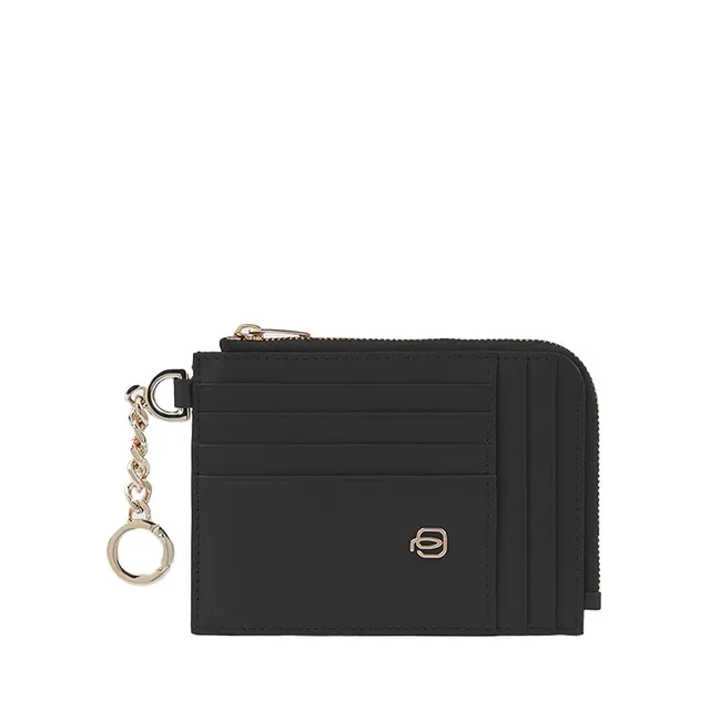 piquadro-portacarte-circle-con-gancio-chiavi-e-porta-monete-per-donna-nero image 1