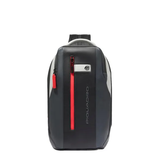 piquadro-zaino-monospalla-in-pelle-per-uomo-con-porta-ipad-tasca-airpods-e-prote image 1