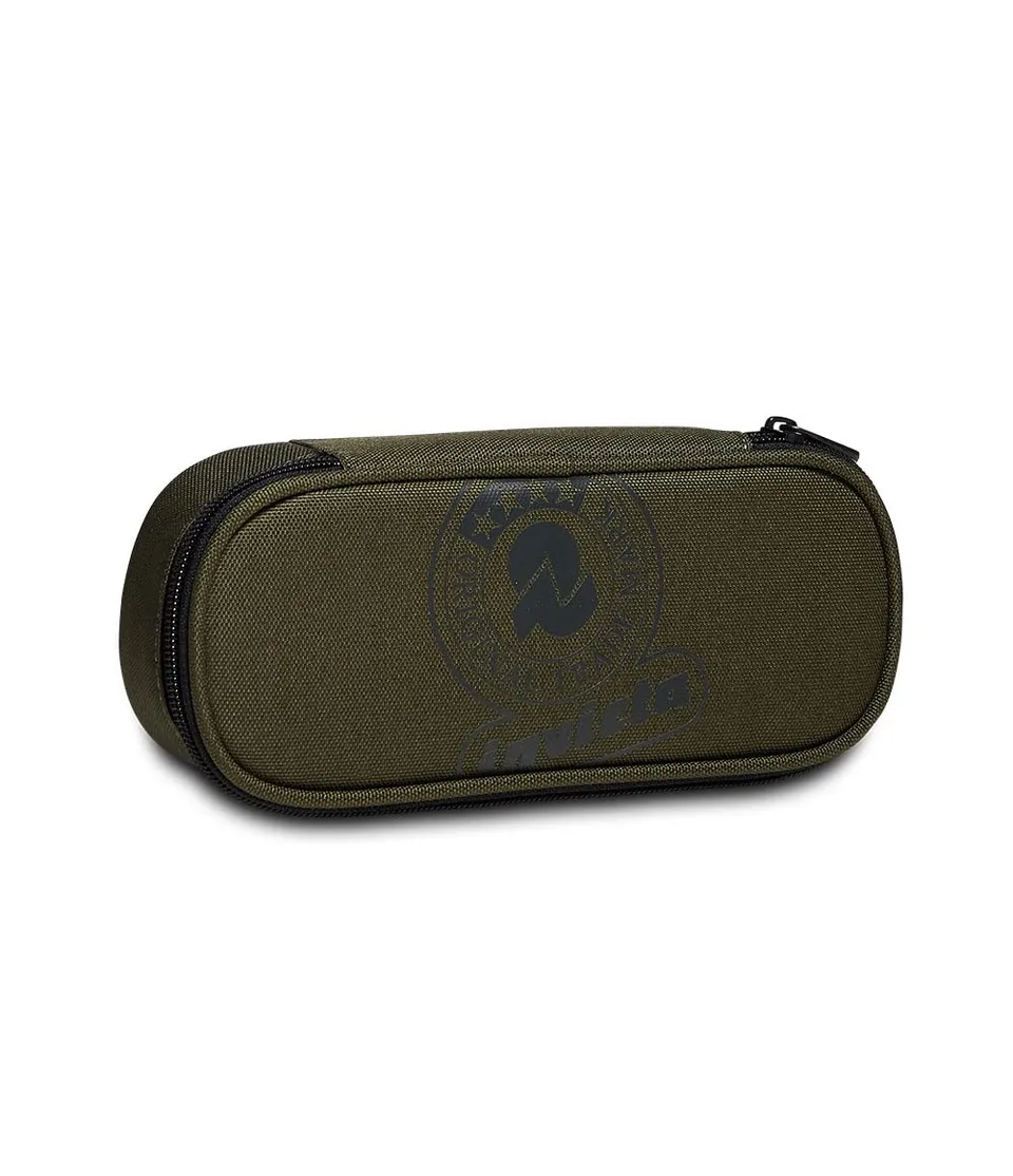 invicta-portapenne-scuola-round-plus-verde-militare-astuccio-ovale-con-elastici- image 1