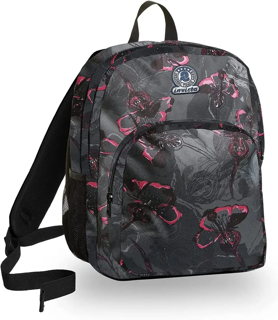 invicta-benin-m-zaino-28l-dark-bloom-nero-doppio-scomparto-per-scuola-e-tempo-li image 1