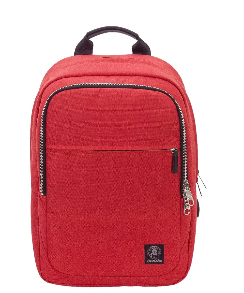 zaino-invicta-biz-s-rosso-con-tasca-porta-pc-13-e-usb-adapter image 1