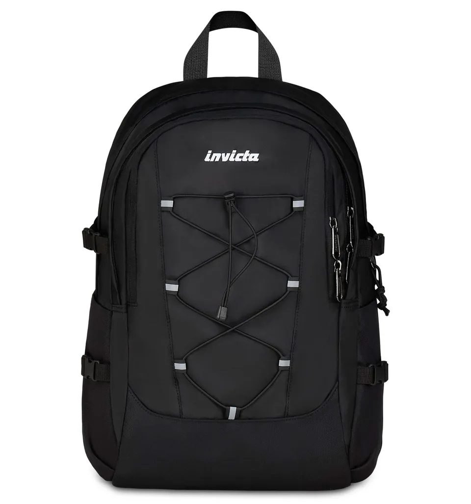 invicta-zaino-scuola-invict-act-plus-nero-29-litri-doppio-scomparto-con-tasca-pc image 1