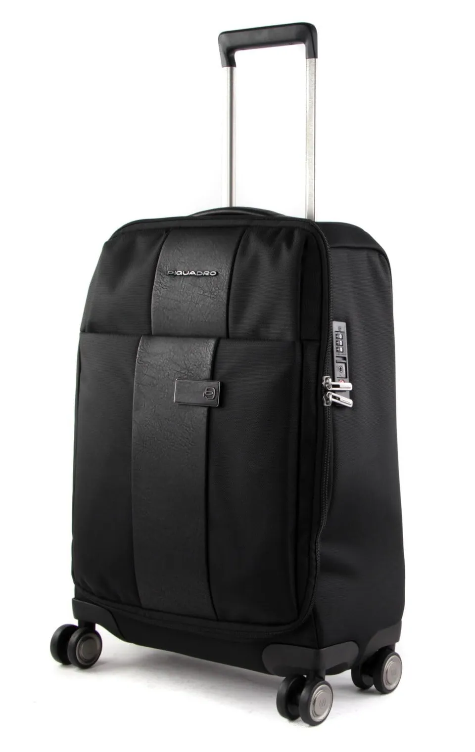 piquadro-trolley-da-cabina-4-ruote-salvaspazio-in-nylon-riciclato-con-tsa-lock-l image 1