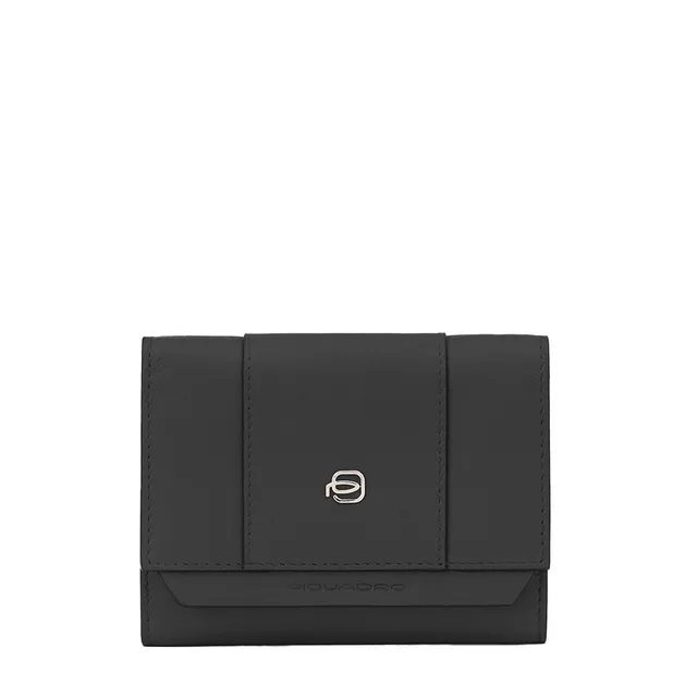 piquadro-portafoglio-porta-monete-rfid-in-pelle-per-donna-nero image 1