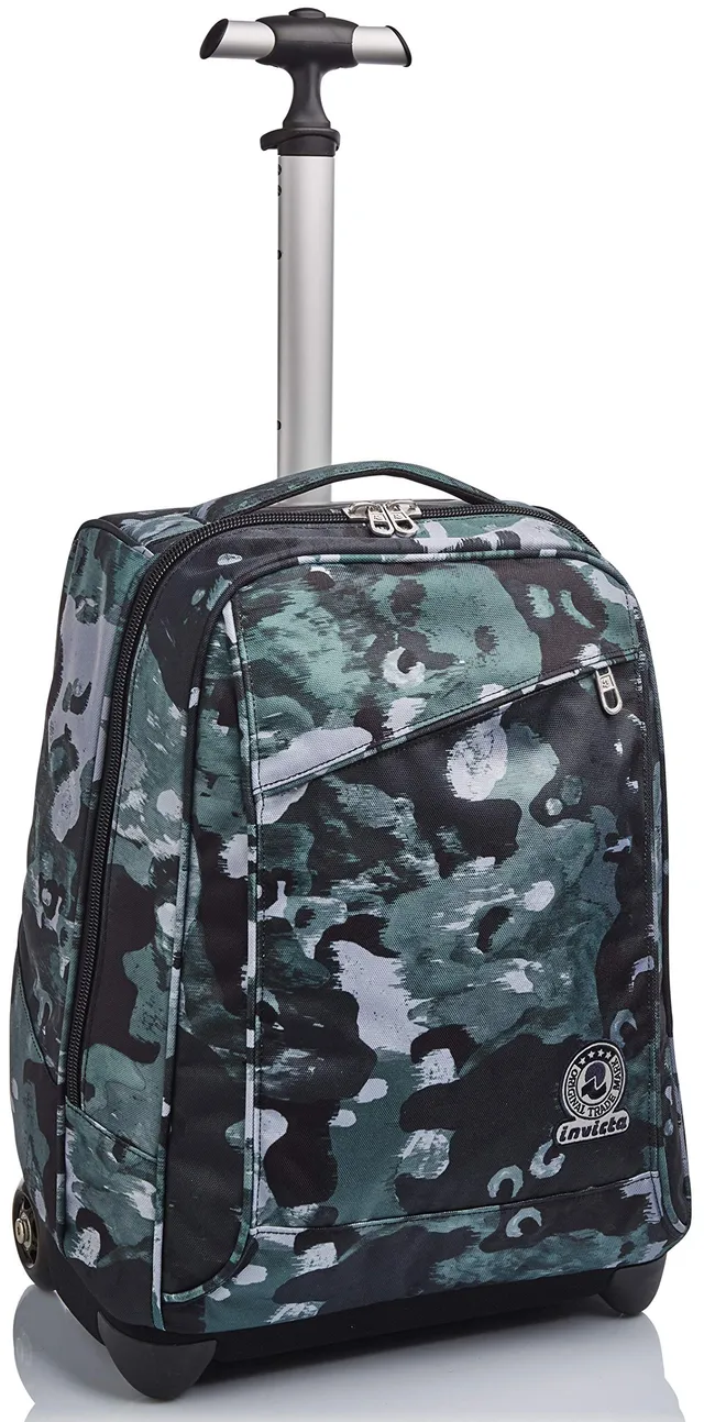 invicta-trolley-scuola-camo-shades-2-in-1-zaino-o-trolley-35l-verde image 1