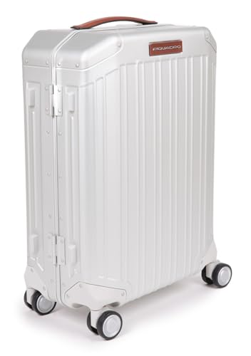 piquadro-valigia-cabina-slim-4-ruote-alluminio-e-pelle-grigio image 6
