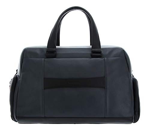 piquadro-urban-borsone-da-viaggio-in-pelle-unisex-grigio-e-nero-con-aggancio-tro image 8