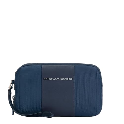 piquadro-pochette-3-scomparti-portacarte-blu-tessuto-riciclato image 7