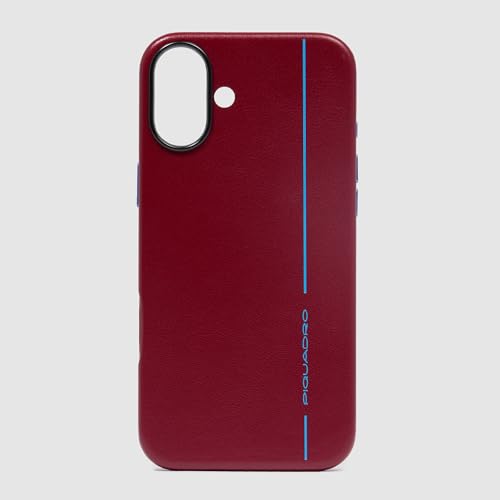 piquadro-custodia-in-pelle-per-iphone-16-pro-6-3-blue-square-rosso image 2