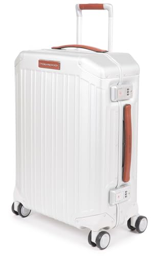 piquadro-valigia-cabina-slim-4-ruote-alluminio-e-pelle-grigio image 5
