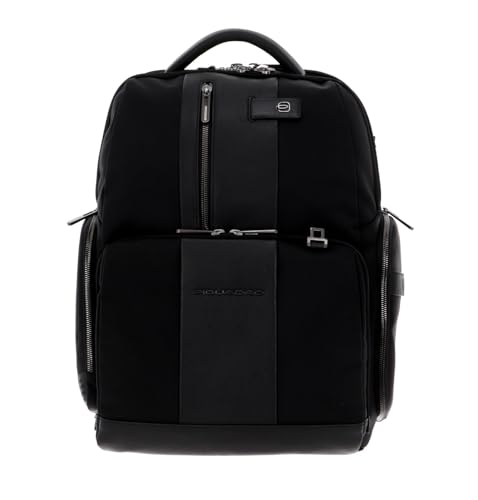 piquadro-fast-check-zaino-porta-pc-15-6-in-pelle-e-tessuto-apertura-a-libro-uomo image 5