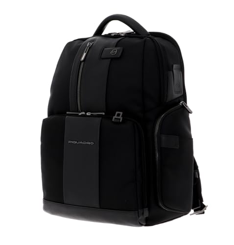 piquadro-fast-check-zaino-porta-pc-15-6-in-pelle-e-tessuto-apertura-a-libro-uomo image 6