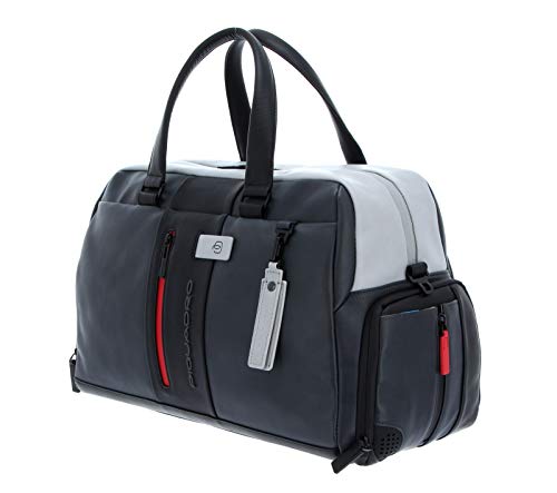 piquadro-urban-borsone-da-viaggio-in-pelle-unisex-grigio-e-nero-con-aggancio-tro image 7