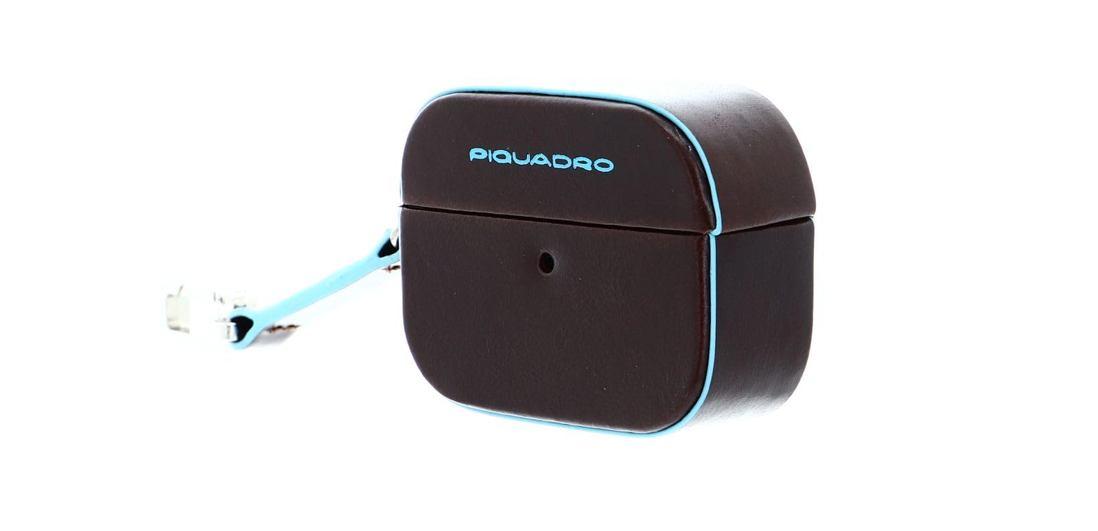 piquadro-blue-square-custodia-per-auricolari-in-pelle-mogano-con-moschettone image 2