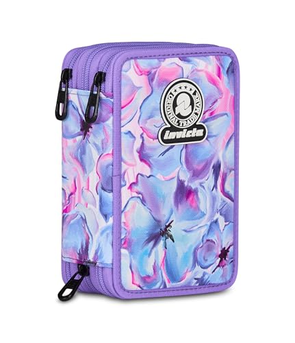 invicta-astuccio-scuola-3-zip-fantasy-lilla-portapenne-triplo-scomparto-con-acce image 7