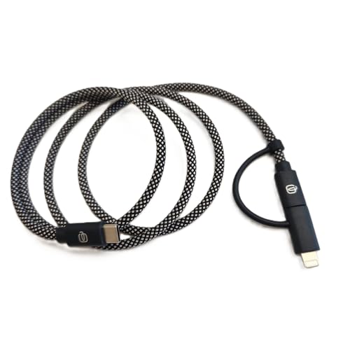 piquadro-cavo-di-ricarica-magnetico-usb-c-lightning-1-2-m-grigio image 5
