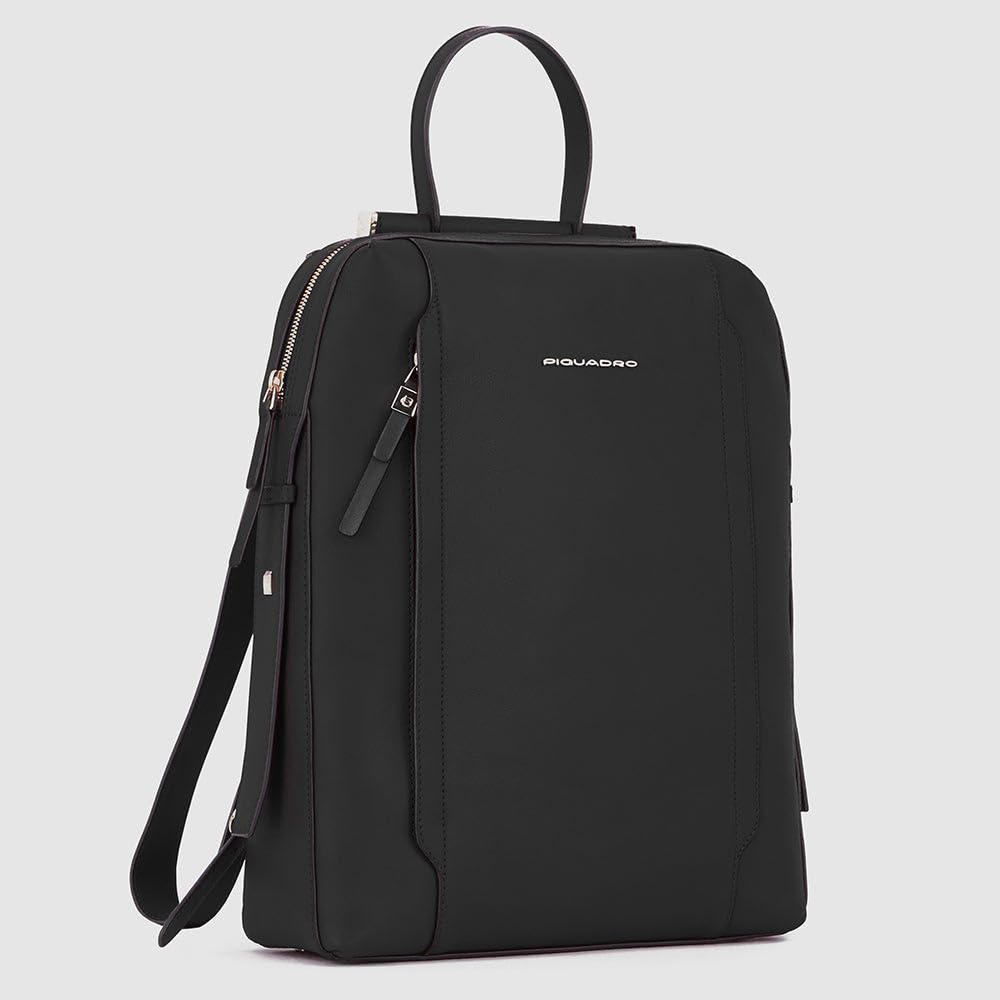 piquadro-circle-zaino-casual-36-cm-nero-con-aggancio-trolley-e-organizer-per-uso image 2