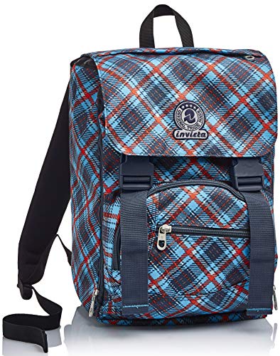 invicta-zaino-estensibile-tartan-blu-con-zip-laterali-19-28-litri-per-scuola-e-t image 8