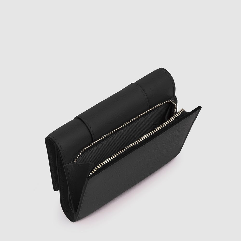 piquadro-portafoglio-porta-monete-rfid-in-pelle-per-donna-nero image 5