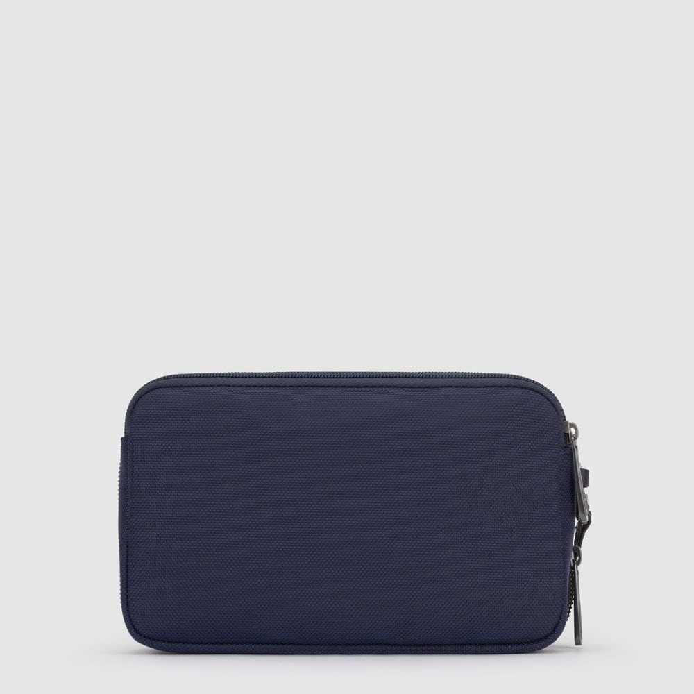piquadro-pochette-3-scomparti-portacarte-blu-tessuto-riciclato image 4