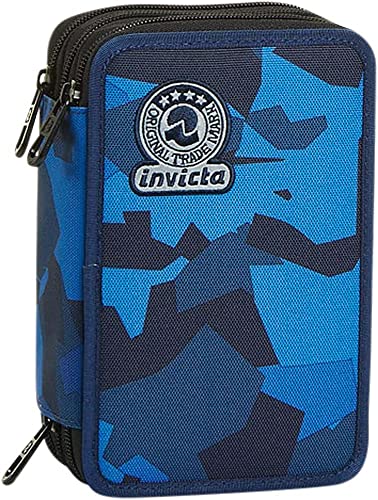 invicta-astuccio-3-scomparti-camo-squared-blu-completo-di-cancelleria-per-scuola image 5