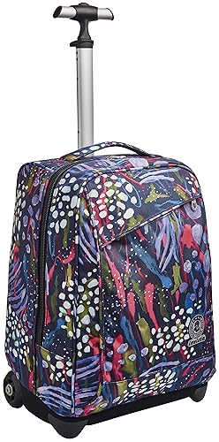 invicta-trolley-scuola-2-in-1-abstract-jungle-blu-35-litri-zaino-e-trolley image 8