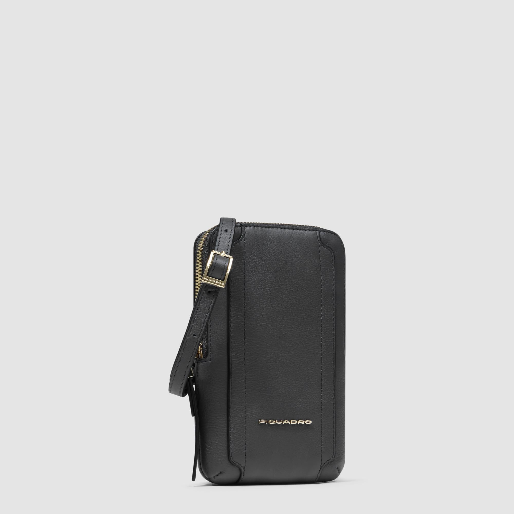 piquadro-porta-telefono-collo-in-pelle-rfid-circle-donna-nero image 2