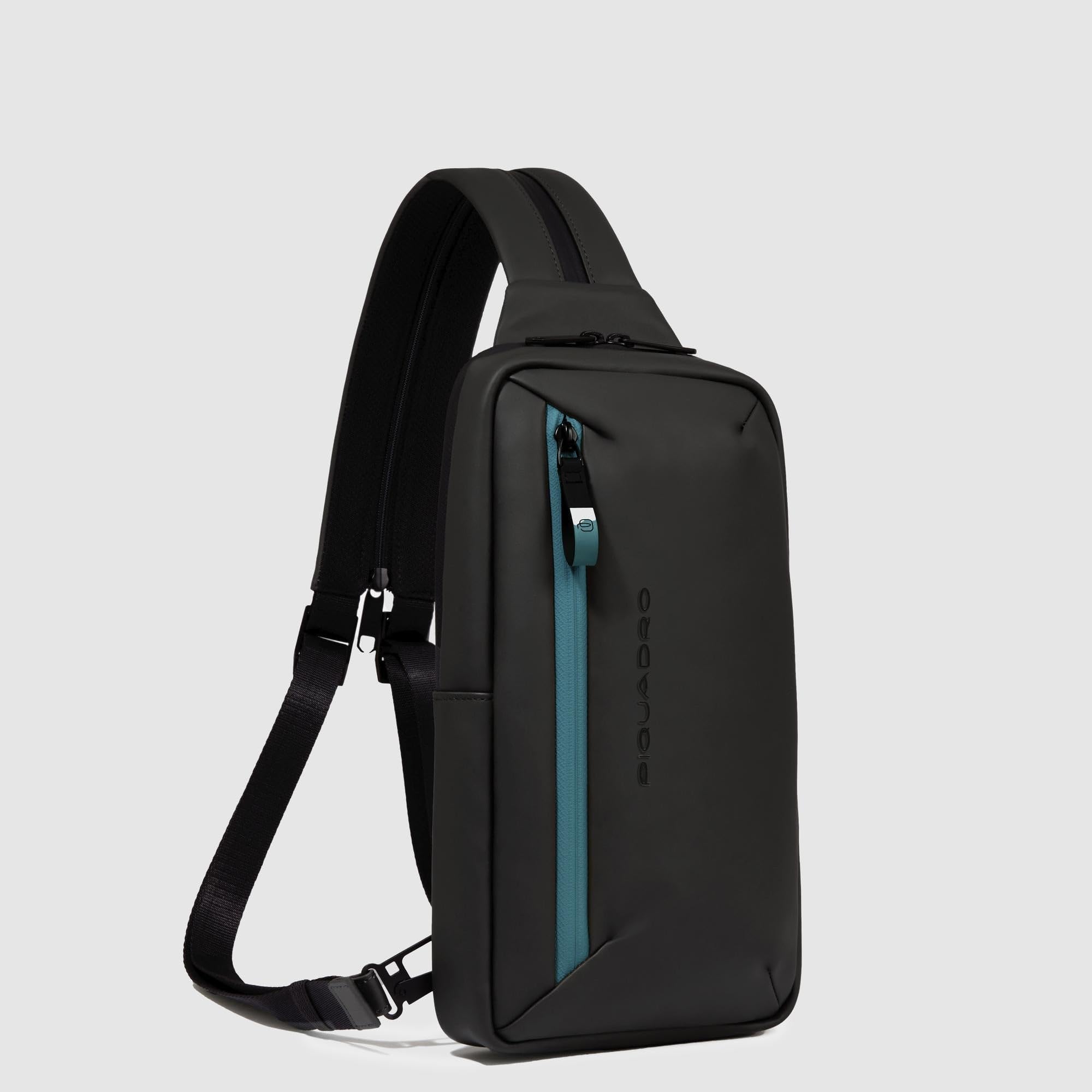 piquadro-borsa-monospalla-in-tessuto-nero-unisex-con-cinturino-ergonomico-e-vani image 2