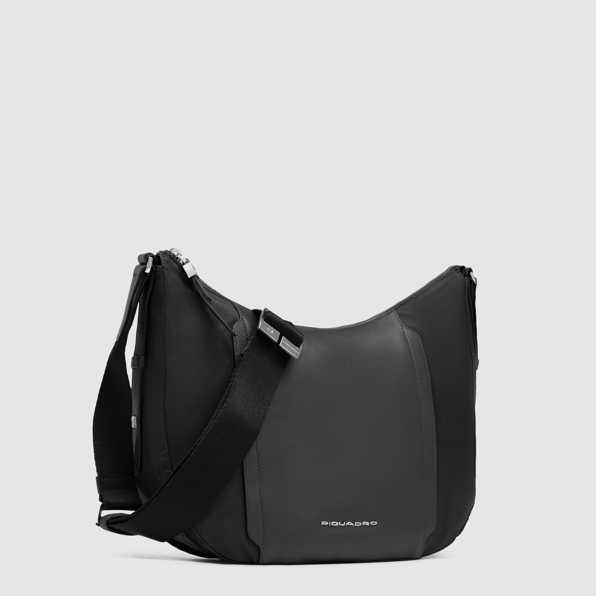 piquadro-circle-borsa-a-tracolla-donna-porta-ipad-mini-in-pelle-e-tessuto-ricicl image 2