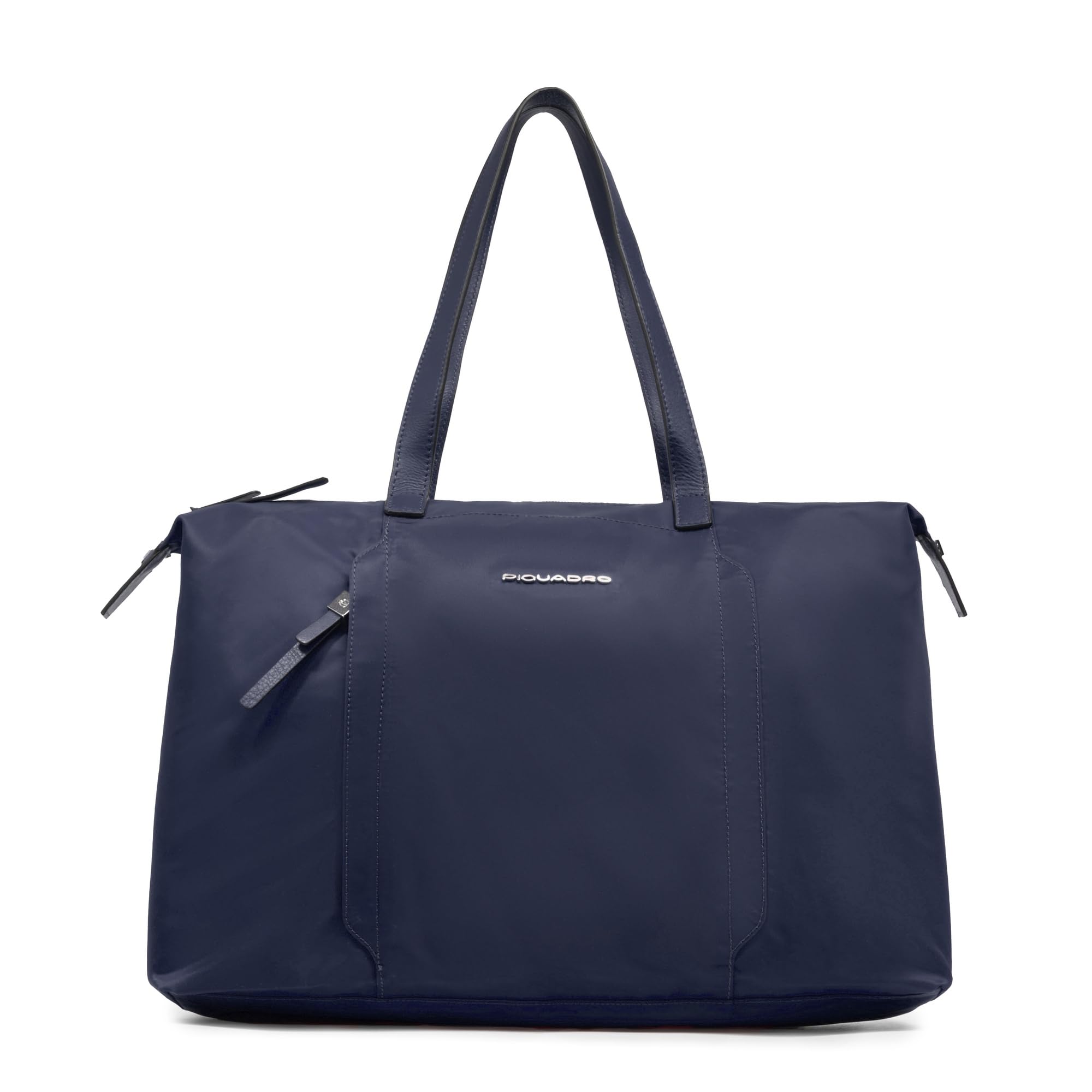 piquadro-borsa-pieghevole-porta-pc-15-6-in-pelle-e-tessuto-riciclato-donna-con-t image 8