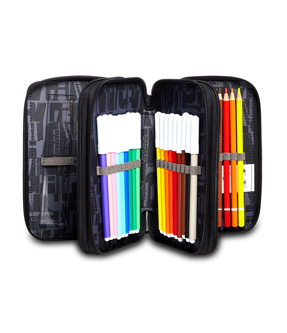 invicta-astuccio-scuola-3-zip-verde-militare-con-materiale-incluso image 2